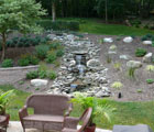 residential landscaped waterfall feature