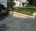 stepped Tech-Bloc wall along driveway