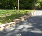 stepped Tech-Bloc wall along driveway